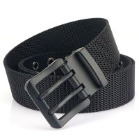 Leather Belts for Men Classic Double Row Hole Belt Jeans Mens Leather Double Prong Waistband Nylon Belt Width:3.8cm Belts