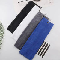 Tri-Fold Golf Towel Premium Microfiber Fabric Heavy Duty Carabiner Clip Four Color Options Gift For Men And Women