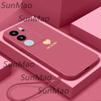 สีทึบ Vivo แบบตรงขอบลายรักเคสโทรศัพท์ V29