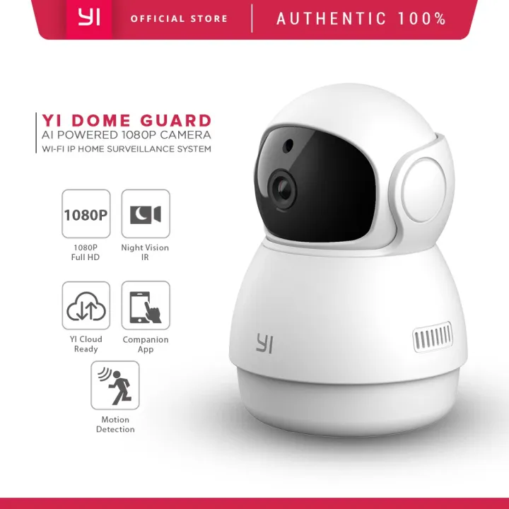 YI Dome Guard Camera AI-Powered 1080P HD Night Vision 360° Wi-Fi Human ...