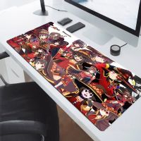 Konosuba Megumin Mousepad เกมคอนโซล Keypad เมาส์ อุปกรณ์เกมคอมพิวเตอร์ แผ่นรองโต๊ะ แผ่นรองลื่น แผ่นรองโต๊ะ Xxl Mausepad