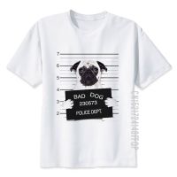 Funny T Shirts For Men Animal Dog Pug Cat T-Shirt Hachiko French Bulldog Graphic Tops Tees Mugshot Tshirt 100% Cotton