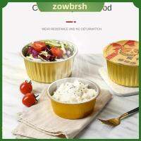 ZOWBRSH 10 Pack ทองสีทอง กระทะฟอยล์อลูมิเนียม 9 "× 13" ค่ะ พร้อมฝาพลาสติก ชามในครัว ใช้แล้วทิ้ง เตาอบไมโครเวฟปลอดภัย เค้กขนมปังกระทะ การทำอาหารบาร์บีคิว