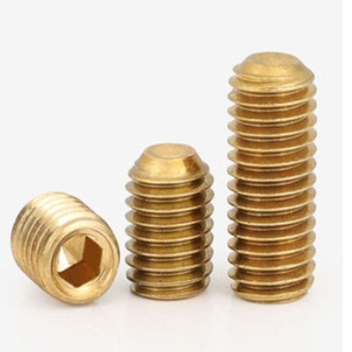 10-50pcs-lot-din916-m2-m2-5-m3-m4-m5-m6-m8-brass-metric-thread-grub-screws-cup-point-hexagon-socket-set-screws-headless