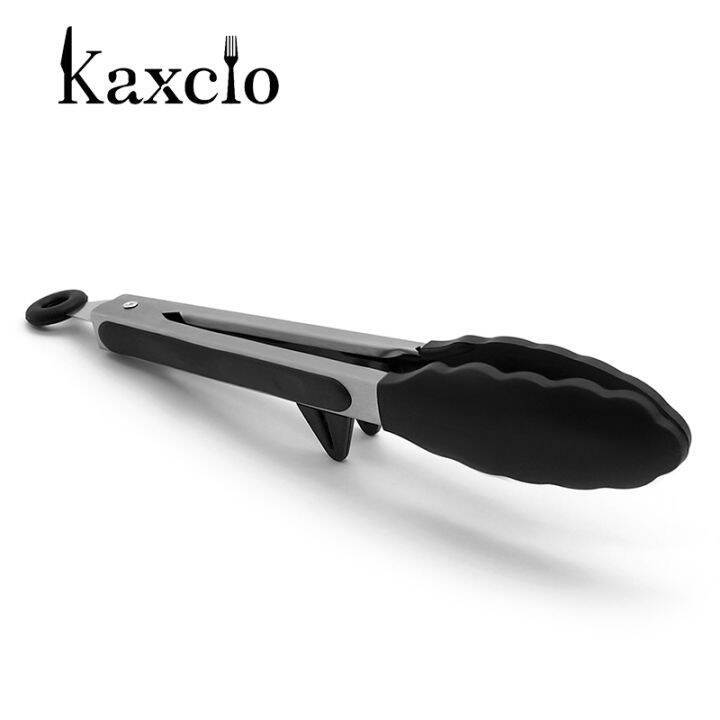 Kaxcio 9in Kitchen Cooking Tongs Heat Resistant Stainless Steel BBQ