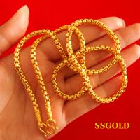 สร้อยทอง เต๋ากลม 2 บาท 20 - 24 นิ้ว สีเหมือนทองแท้มาก สร้อยคอทอง เคลือบทอง brass ทองโคลนนิ่ง สร้อยคอ ทองไมครอน ทองเหลือง