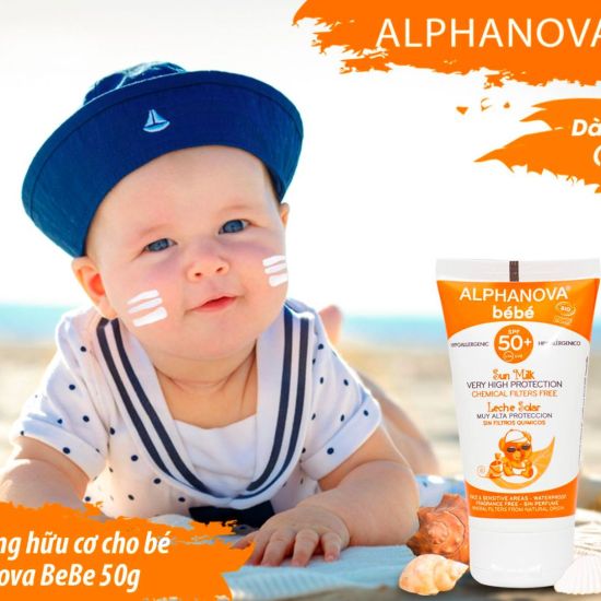 Kem chống nắng hữu cơ cho bé sơ sinh alphanova 50g - kem chống nắng cho bé - ảnh sản phẩm 7
