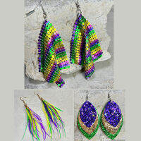 Feather Temperament Eye Shine Earring Glitter Pendant Earrings Carnival Exaggeration