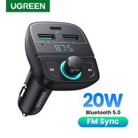 UGREEN Quick Charge 4.0 Car Charger for Phone FM Transmitter Bluetooth Car Kit Audio MP3 Player Fast Dual USB Car Phone Charger