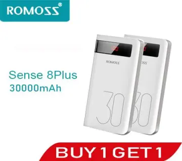 Romoss 18 Watt Fast Charging 30000mAh Lithium Polymer Power Bank (White,  Sense 8P+) : : Electronics