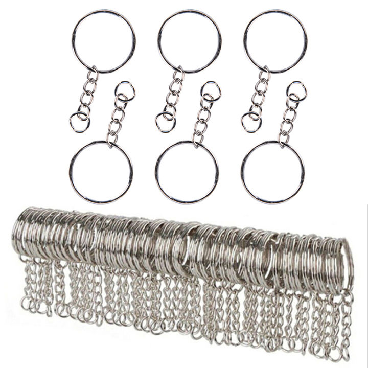 10204060Pcs Stainless Key Chains Alloy Circle DIY Keyrings Jewelry Keychain 25mm Making Jewelry Accessories