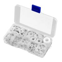 500Pcs White Nylon Flat Washer Gasket Set M2 M2.5 M3M4M5 M6 M8 M10 Plastic Sealing O-Rings Assortment Kit Fastener Accessories