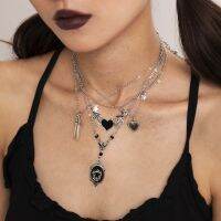 Y2k Silver Necklace Set