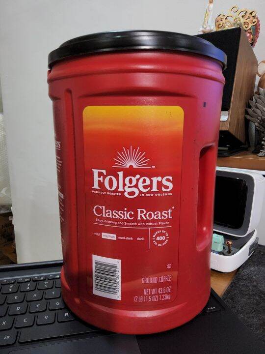 (43.5 oz.) (1.23kg) Folgers Classic Roast Ground Coffee (expiration 20 ...