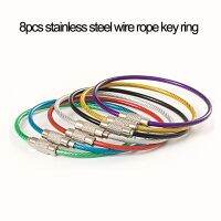 【CW】 8pcs Hanging Tag Connecting Luggage Coated Wire Keychain Cable With Screw Lock