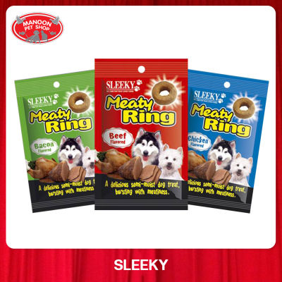 [MANOON] SLEEKY Meaty Ring all Flavor สลิคกี้ มีตตี้ริง ขนมขบเคี้ยวสุนัข ขนาด 50 กรัม