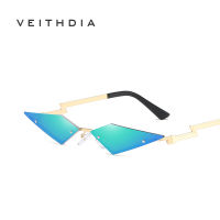 VEITHDIA แว่นตากันแดดไร้กรอบแฟชั่นใหม่ยุโรปและอเมริกาแว่นกันแดดสากลฟิล์มสีส่วนตัวสำหรับผู้ชายและผู้หญิง S9066แว่นกันแดดกรอบโลหะ