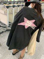 XIANG NIAN NI Hoodies สำหรับผู้หญิงผ้าฝ้าย Star วางผ้า Hoodie ฤดูใบไม้ผลิและฤดูใบไม้ร่วงหลวม Ins Lazy Wind