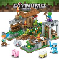 【Ready stock】4 In 1My World Bricks Minecraft Village บล็อคตัวต่อเลโก้ของเล่นสําหรับเด็ก 350+ชิ้น