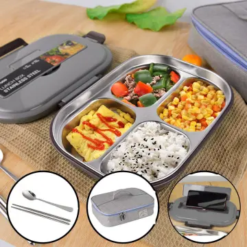 10pcs Disposable lunch box Degradable meal prep containers divider cutlery  microwaveable bento food tray with lid