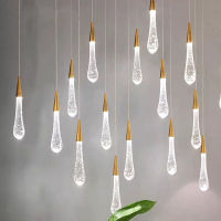 Villa Staircase Pendant Lights Long Cable Hanging Lamps Simple Pendant lamp for Restaurant Bar Indoor Decorative Lighting