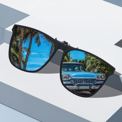 【CC】 Polarized Fishing Outdoor Clip-on Flip Up Clip Rimless Sunglasses for Prescription Glasses - with UV400
