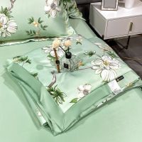 Washable tencel summer quilt four-piece set ice silk summer cool quilt double machine washable summer air-conditioning thin quilt single quilt core Summer cool quilt air-conditioned