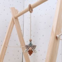 Solid Wood Fitness Rack Pendants Newborn Baby Gym Toy Hanging Ornaments Baby Rattle Toys for Children Kids Room Decor