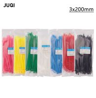 100pcs 3x200 width 2.5mm Self-Locking White Black Red Blue Yellow Green Nylon Wire Cable Zip Ties.Cable Ties Cable Management