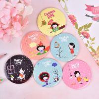 1 Pcs Cute Girl Pattern Mirror Personality Fashion Portable Round Mirror Mini Makeup Mirror Gift For Women Mirrors