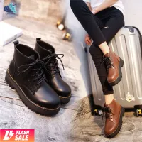YUNGUANG Martin boots round head female models thick British style retro short boots motorbike boots low heel shoes fashion Female shoes fashio steep ผญ【 popular new model 】