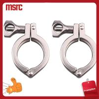 MSRC 2pcs 304สแตนเลสสตีล ไตร-แคลมป์ เงินสีเงิน 1.5นิ้วค่ะ ยึดท่อ ฟิตติ้งสุขาภิบาล แคลมป์รัด ท่อสำหรับยึด