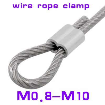 M1 Ke M10 Berbagai Spesifikasi Kabel Kawat Baja Klip Pengikat Tali 8-Bentuk Lubang Ganda Aluminium Ferulles Penjepit Lingkaran Penjepit