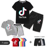 เสื้อยืดตั้งแขนสั้น TIKS-TOKS การ์ตูน/อะนิเมะถักแฟชั่นพิมพ์ลาย2023ใหม่กางเกงเด็กผ้าฝ้าย0000