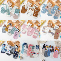 SP&amp;CITY 5pairs Korean Cartoon Animal Shorts Socks Women Cute Kawaii Female Ankle Socks Spring And Summer Breathable Cotton Sock