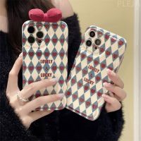 Top Red Bow Knot Diamond Hearts Cute Phone Case for iPhone 14 Plus 13 Pro 11 12 Pro Max Cases Protective Fashion Soft Cover