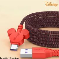 Disney Mickey Minnie Fast Charging Data Cable Type-c Transmission USB Nylon Weaving Line for Huawei Samsung iPhone Mobile Phone