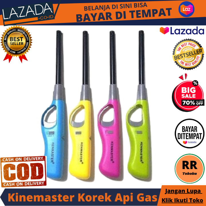 Alat Pemantik Kompor Gas Kenmaster - Korek Api Gas Panjang Bisa Di Isi ...