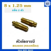 หัวอัดจาระบี หัวอัดจารบี ตรงยอยทองเหลือง ขนาด 8x1.25 mm (แพ็ค 2 ตัว)