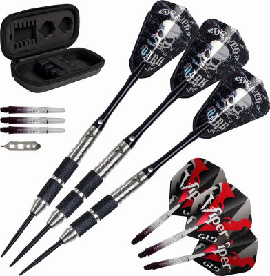 ‎Viper by GLD Products Viper V-Factor 90% Tungsten Steel Tip Darts with Storage/Travel Case, 23 Grams One Size Black