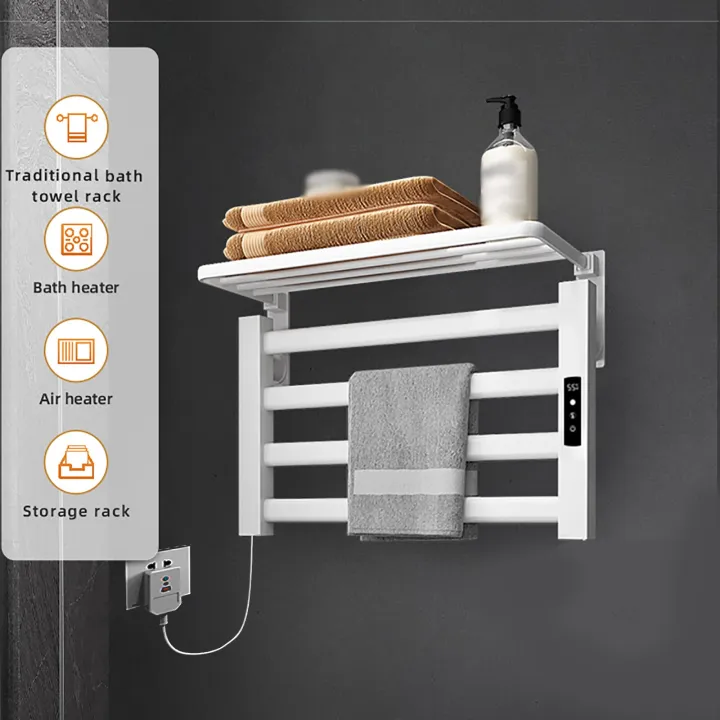 80W Electric Towel Rack 30-70℃ Temperature Adjustable Touch Screen ...