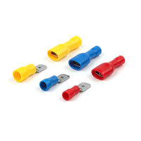 6.3 มม.ชายหญิง PVC Connector สายไฟฉนวน CRIMP Terminal Spade สีฟ้าสีเหลืองสีแดง FDFD MDD2-Ciuero