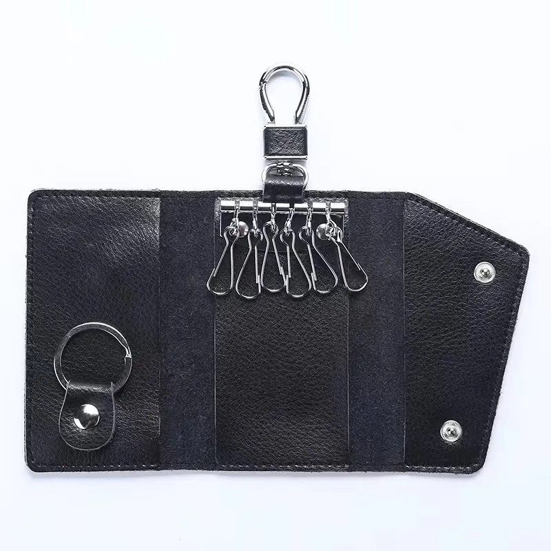 Genuine Leather Keychain Men Women Key Holder Organizer Pouch Cow Split Car  Key Wallet Housekeeper Key Case Mini Card Bag