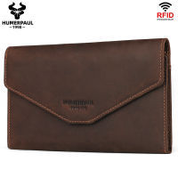 Crazy Horse Leather Men Clutch Wallet Large Capicity Male Card Holder Long Travel Purse With Passport Holder High Quality