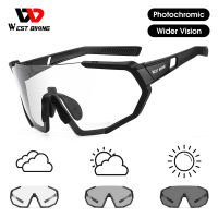 WEST ขี่จักรยาน Photochromic ขี่จักรยานแว่นตาจักรยานแว่นตากีฬาแว่นกันแดดผู้ชายจักรยานแว่นตา UV400 MTB ถนนวิ่งแว่นตา