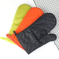 2 pcs Kitchen Oven Mitts With Non-Slip Silicone Printed Cotton Glove 1 Pair of Heat Resistant Cooking Baking Grilling Tools