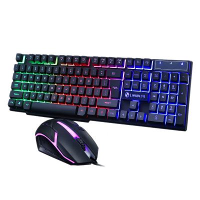 Gaming Keyboard and Wired Mouse Combo Set LED Light Backlight for Computer PC M5TB