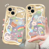 เคสสำหรับ Xiaomi MI9 MI10 MI11 MI11LITE MI11LITE 5GNE MI12 MI12S MI12PRO MI13 MI13PRO Redmi NOTE9T NOTE10 5G NOTE10PRO 5G NOTE11 5G NOTE11PRO 5G NOTE12 5G NOTE12PRO 5G POCOX3GT ขอบครีม หมีการ์ตูนน่ารัก กระต่าย เคสโทรศัพท์ซิลิโคนนิ่ม