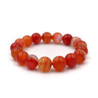 AGATE หินอาเกตสีแดง ขนาด 10 มม. หินโมรา สร้อยข้อมือหินแท้ by siamonlineshop