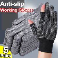 5Pairs Non-Slip Working Gloves Thin Wear-Resistant Site Anti-Fouling Hands Riding Touchscreen Mittens